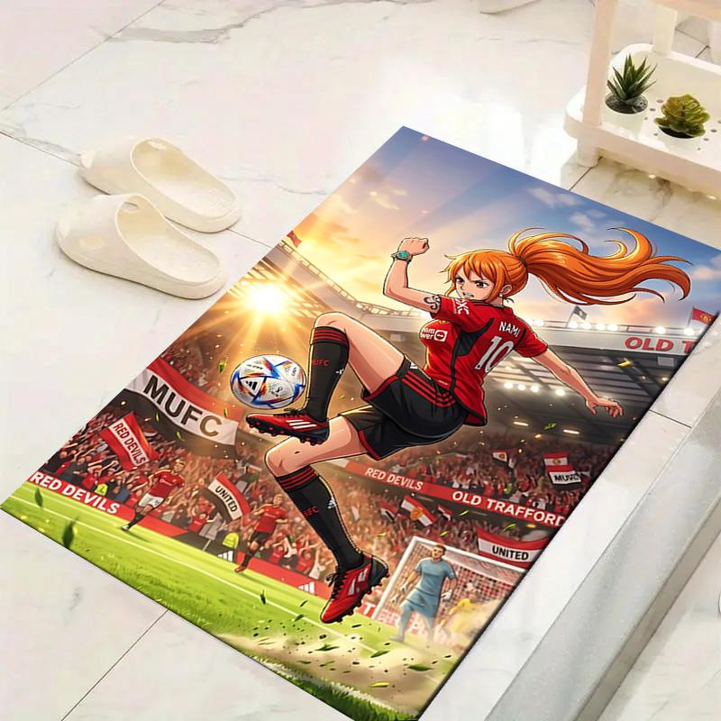 1pc Girl Power Soccer Rug, Office Carpet Indoor Outdoor Entrance Doormat, Non-Slip Soft And Comfortable, Living Room. Q714035