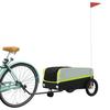 VidaXL Bicycle Trailer Black and Green 30 Kg Iron 94060