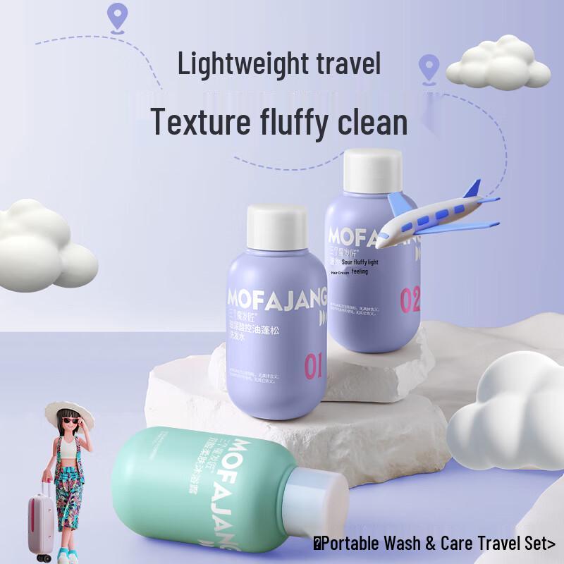 

Three Magic Craftsman Portable Wash & Hair Care Travel Set
