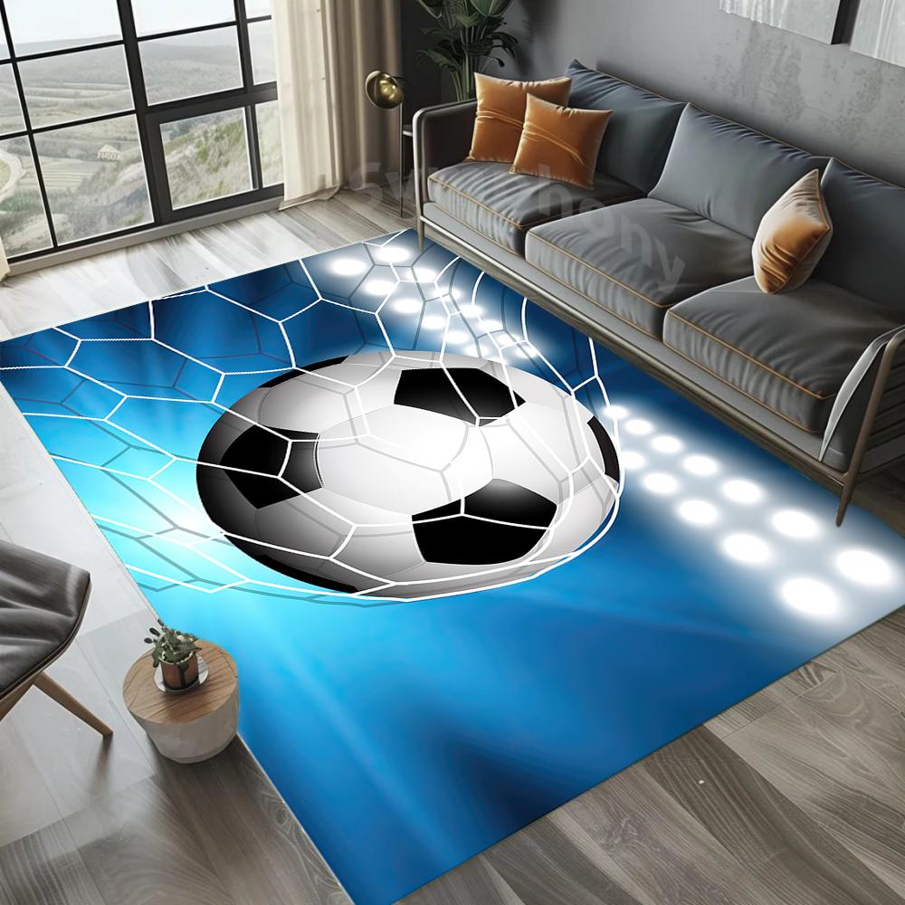 Colorful Football Pattern Area Rug Colorful Soccer Ball Decor Soft Non-slip Carpet Kids Room Bedroom Living Room Decor Floormat
