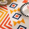 Geometric Cotton Linen Texture Tablecloth Suitable for Living Room, Coffee Table, Dining Table Fabric