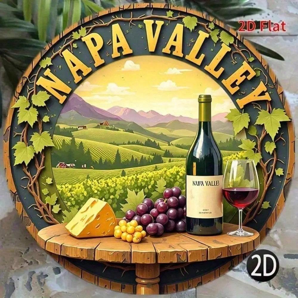 

Vintage Wine Barrel Aluminum Cheese Board Wall Art Farmhouse Metal Plaque Kitchen Decor 8 Inch разноцветный