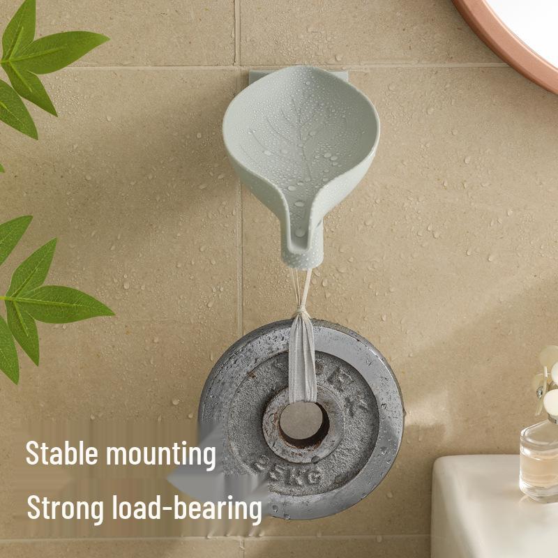 Rotatable No-Drill Wall-Mounted Leaf Soap Dish Holder with Drainage