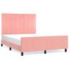 Pink Velvet Bed Frame with Headboard 140x190 cm