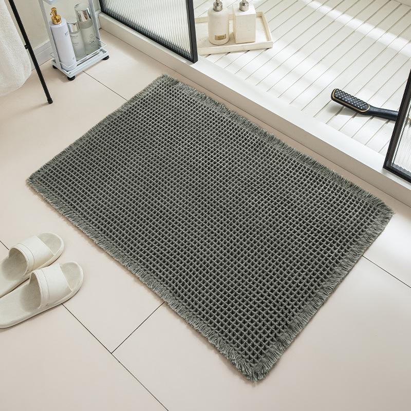 Non-Slip Bathroom Carpet Doormat Floor Mat Thicker Linen Woven Bath Mat  Bathroom