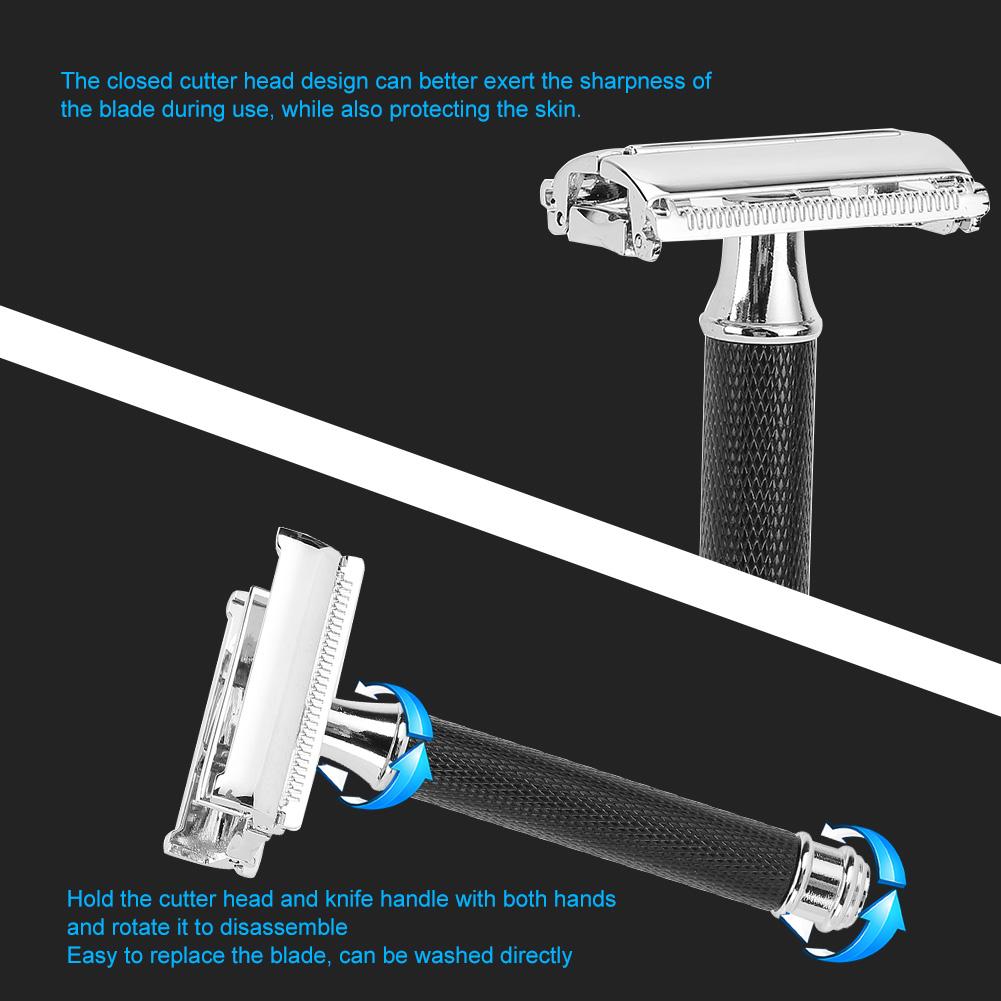 Professional Zinc Alloy Washable Men Manual Shaver Portable Household Beard Shaver Trimmer