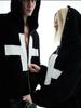 Schwerer Patchwork Cross-Zip Hoodie - Trendiges Applikations-Sweatshirt für Paare