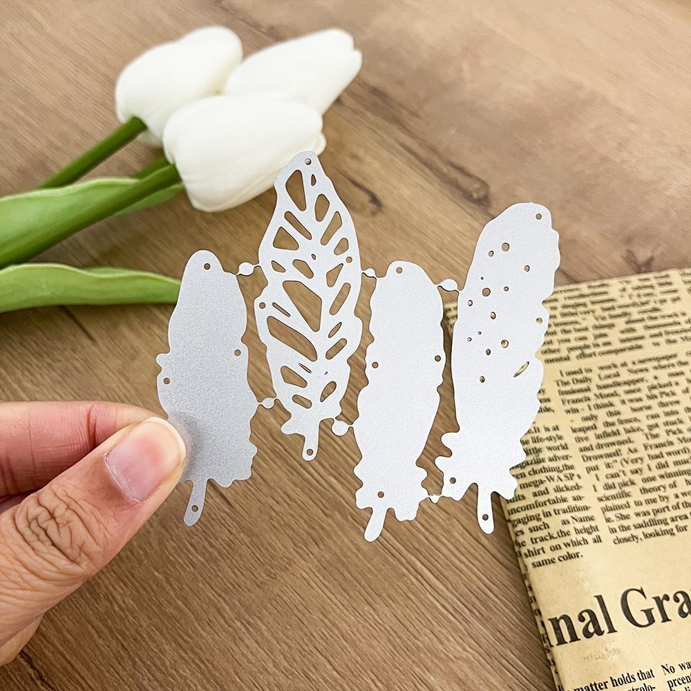 4 ცალი Feathers Metal Cutting Dies Stencils for DIY Scrapbooking დეკორატიული ჭედური წვრილმანი ქაღალდის ბარათებისთვის