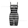Sex Underwear Black Nightdress Mesh Striped Suspender Skirt Short Sexy Perspective Pajamas Nightclub