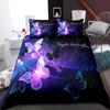 3D Colorful Butterfly Bedding Set with High-definition Printed Quilt and Pillowcase 2/3pcs AU180 * 210 Full Size Soft Washable Home Textile