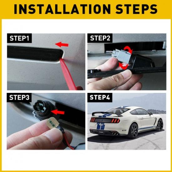 2X Rear Side Marker LED Light Mustang Ford 2015-22 Widebody Lens White IP67