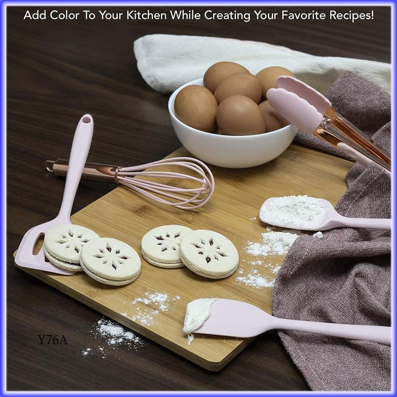 

Good-Silicone Cooking Utensils Kitchen Utensil Set Silicone Kitchen Utensils Cooking Utensils For Nonstick Cookware рожевий