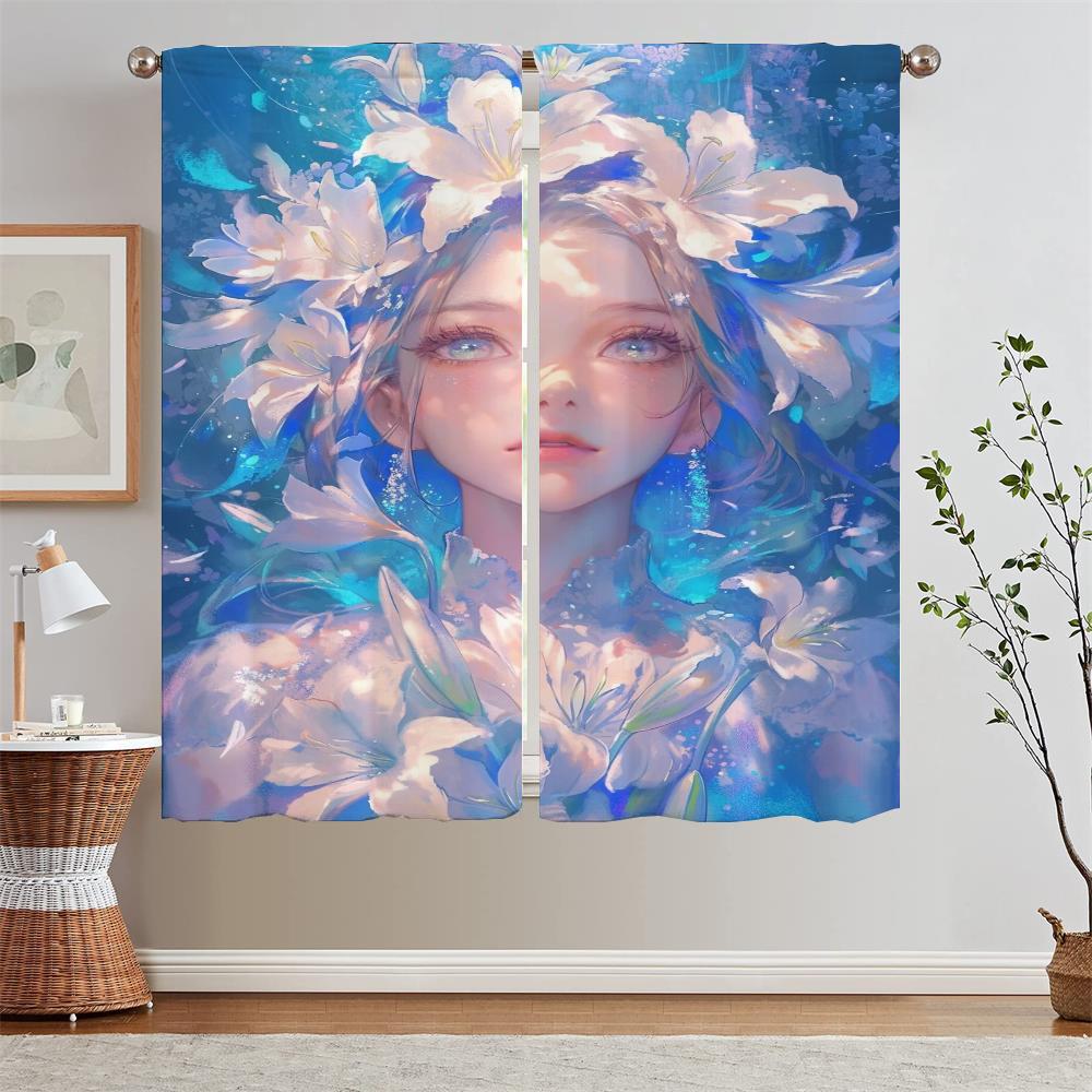 

Lily Language Элегантные шторы для комнаты для гостиной окна Тюлевые шторы Набор из 2 шт. Затемняющая штора Подхваты Жалюзи Кудри Блэкаут W50xH70cmx2pcs-CL