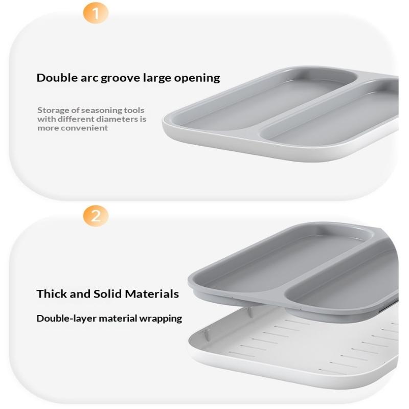 Sealed Open Spice Container Food Grade Transparent Food Storage Container Household Portable Seasoning Storage Tray