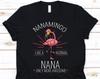 Nanamingo Like A Normal Nana Only More Awesome Shirt, Funny Pink Flamingo Tshirt For Grandma Nana Oma Grandmother, Cute Grandma Flamingo