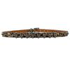 Leopard Print Women's Belt with Skull Design and Rhinestone Pin Buckle - Hip Hop Nightclub Style