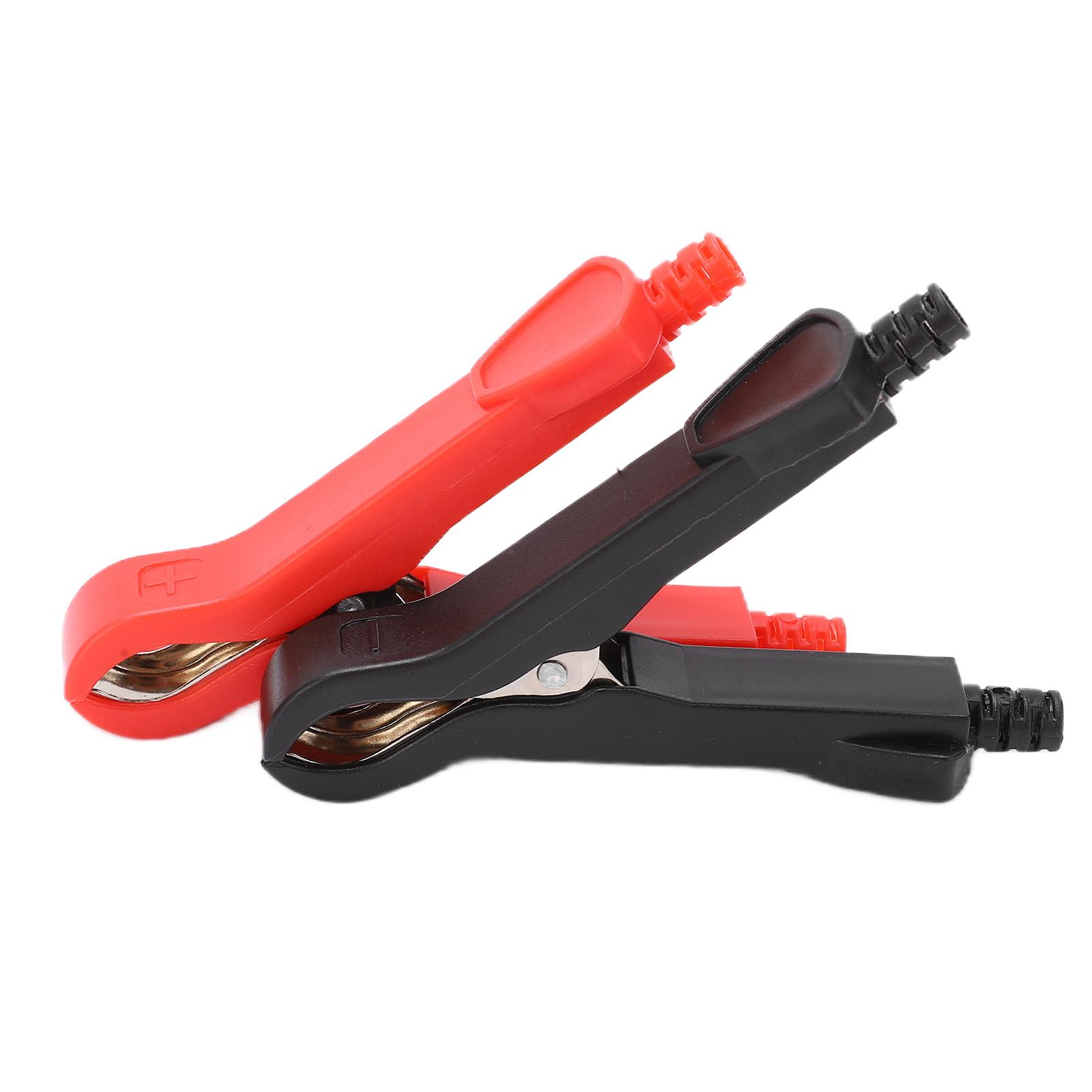 

2Pcs U58 30A Test Clip Нікельована латунь Test Terminal Clamp із ABS захисною кришкою Червоний Чорний