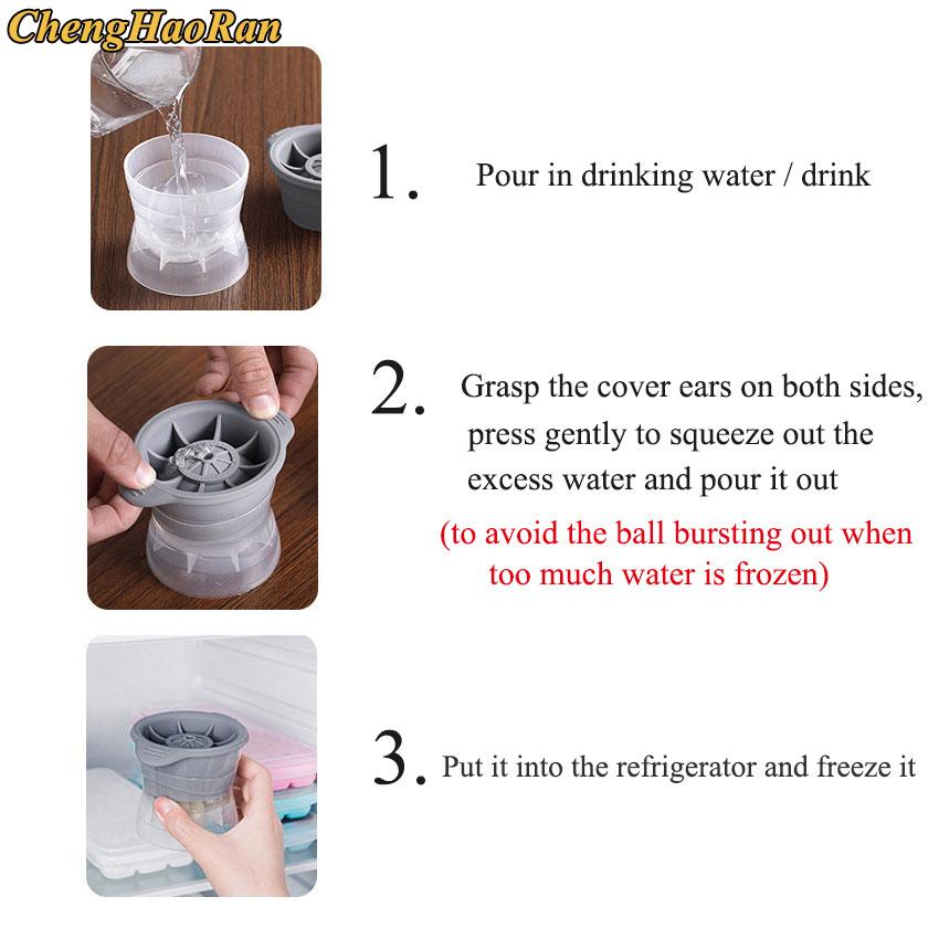 SW 1PC 6cm Big Size Silicone Ice Hockey Mould Round Ball Ice Cube Sphere Whisky Ice Hockey Maker Box DIY Bar Party Kitchen Tools