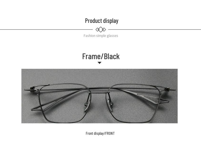 Retro Ultralight Square Pure Titanium Myopia Eyeglass Frames with Anti-Blue Light Coating