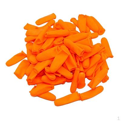 100 Pack Disposable Latex Finger Cots Sets, Non-Slip Fingertips Protective Gloves Set For Food