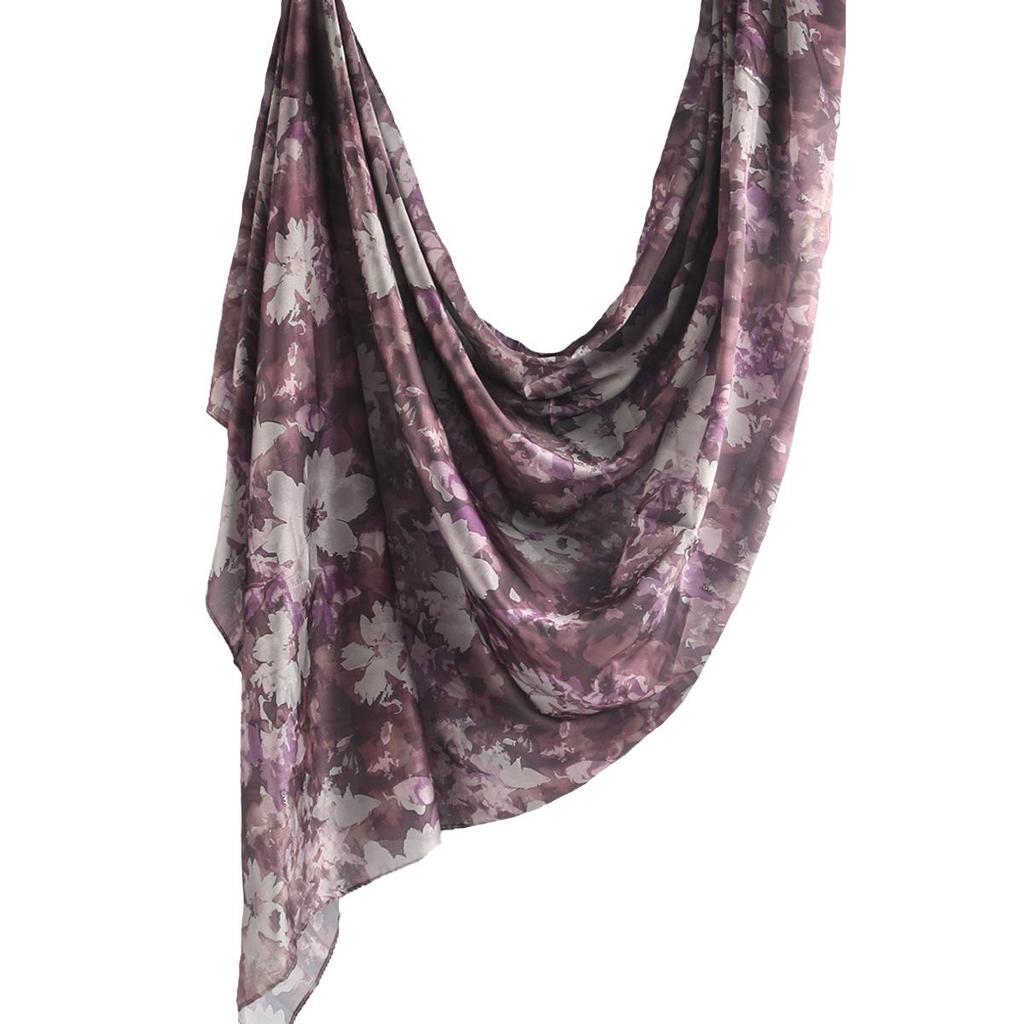 Silk Printed Ethnic Headscarf Shawl - 180x85cm