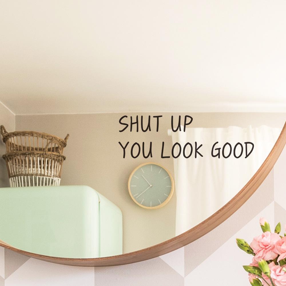 English Slogan Bathroom Mirror Beautification and Decoration Wall Stickers