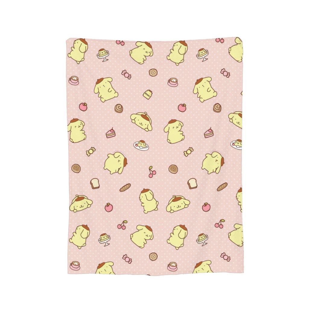 Cartoon Pom Pom Purin Plüschdecke Lustige Überwurfdecke für Zuhause Hotel Sofa 150*125cm Steppdecke,