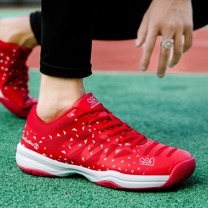 Absorção de choque do casal anti-skid resistente ao desgaste moda ao ar livre sapatos de badminton sapatos de vôlei treinamento sapatos esportivos