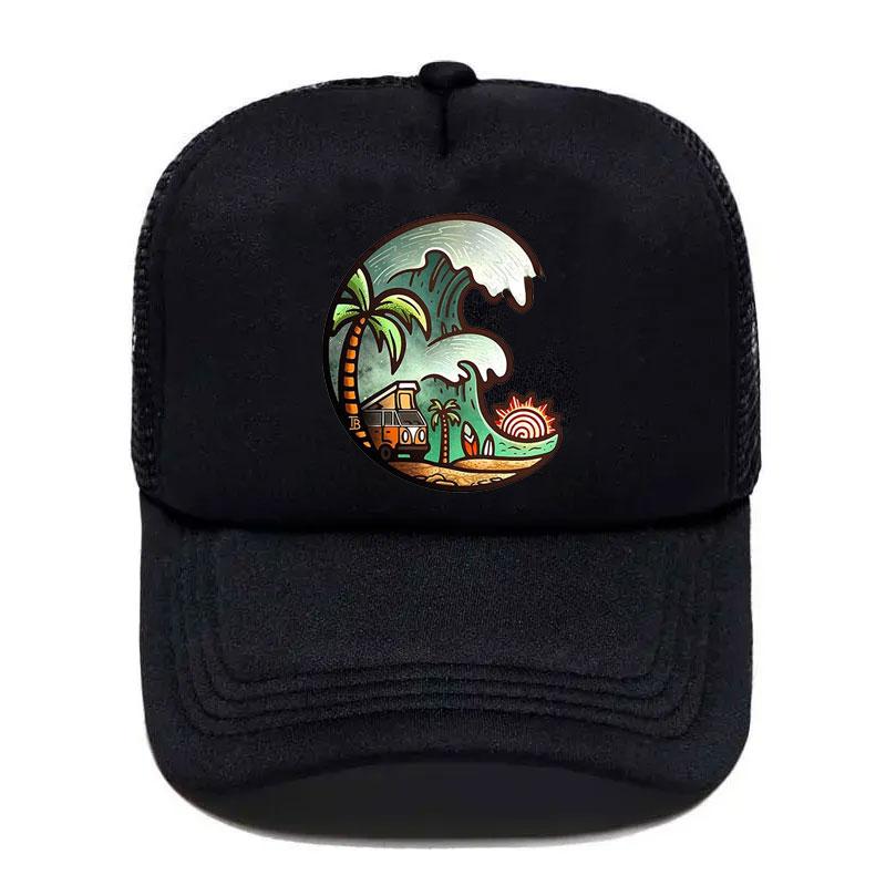 For Fishing Fish Logo Mesh Trucker Hat Fashion Unisex Women Advertising Travel Team Baseball Caps Truker Hats Snapback Cap