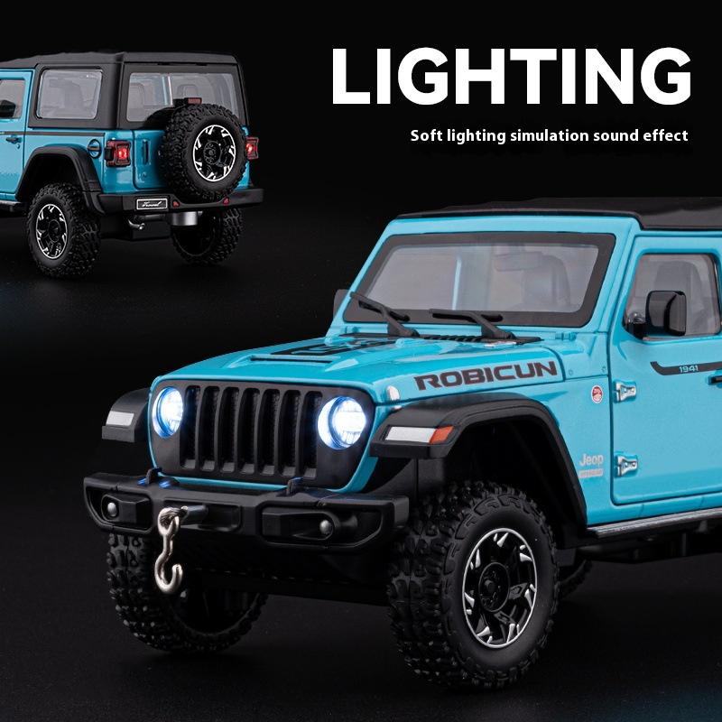 1/24 Jeep Dual-form Alloy Model, Cool Sound and Light, Four-wheel Shock Absorption, Exquisite Desktop Ornaments