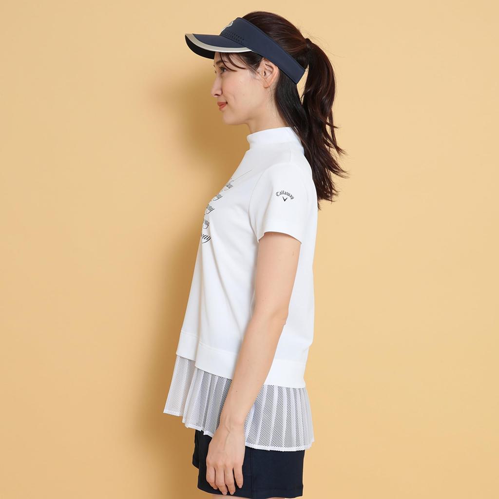 Callaway Short Sleeve Mock Neck Shirt UV for C25134211 Size M Women's (Moisture-Wicking, Quick-Drying, Protection) Golf, 1030_White,