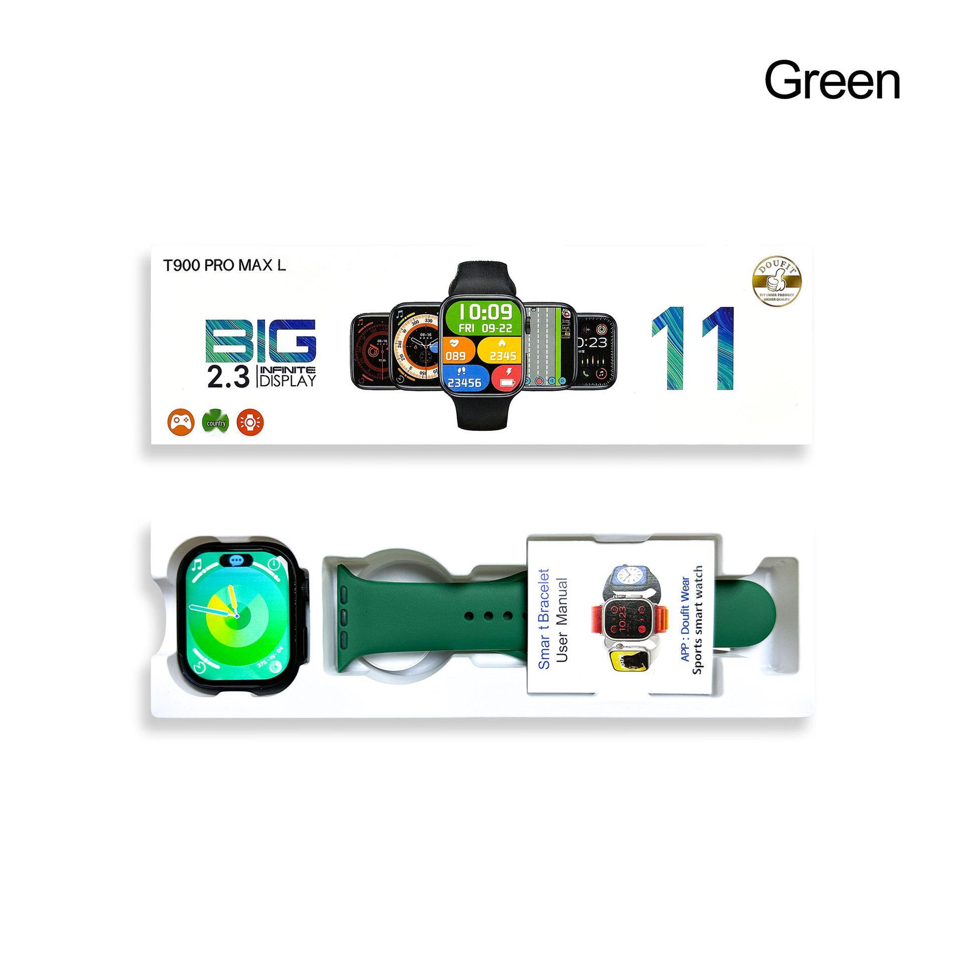 

Смарт-часы T900 PRO MAX L с большим экраном 2,01 , Bluetooth-звонками и многофункциональностью зелёный