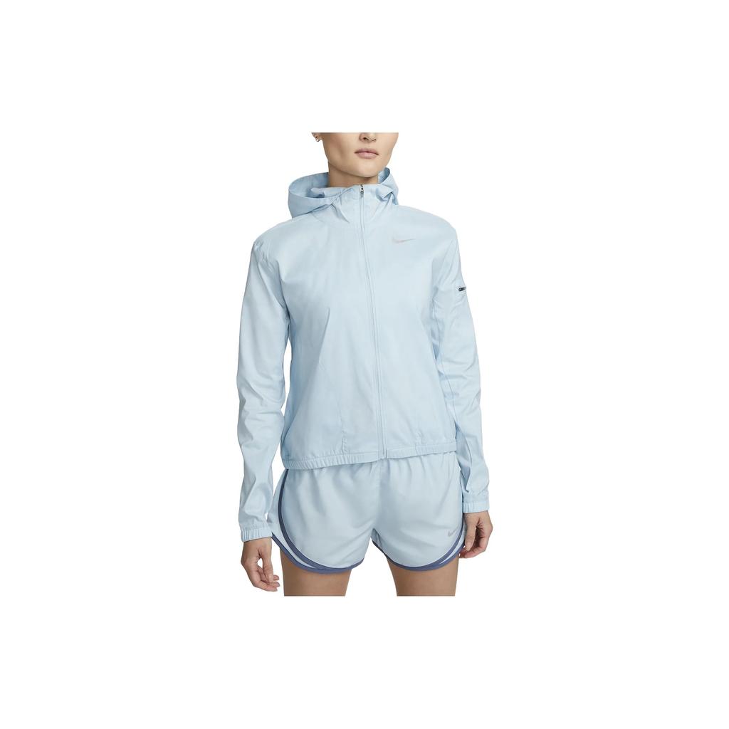Nike Solid Color Hooded Running Sun Protection Top Women Tops Blue DH1991-442