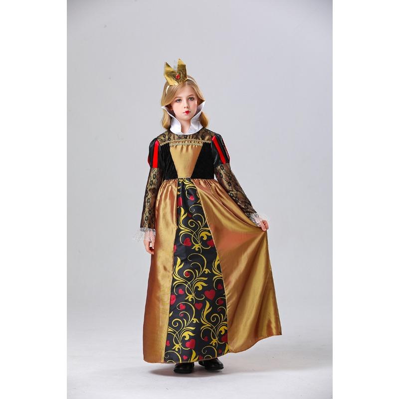 New Dream Wonderland Peach Heart Queen Dress Retro Court Dress Halloween Poison Queen Girls Dress