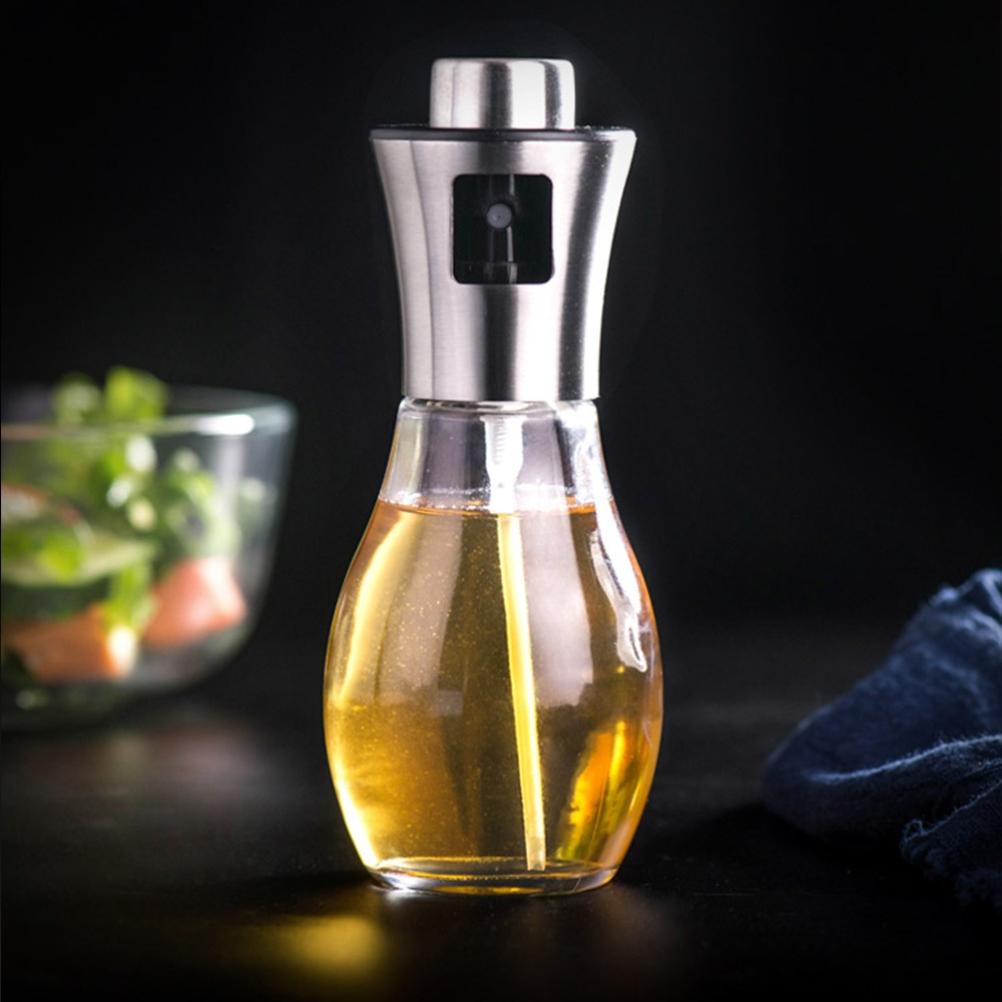 200ML Oil Sprayer Dispenser Oil Spray Bottle Portable Grilling Olive Oil Glass Bottle for Kitchen Cooking Salad Bread