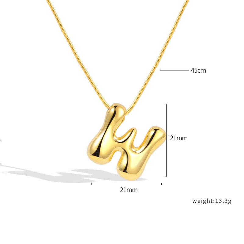 VENTFILLE 925 Sterling Silver 26 Letters Necklace For Women Gift Smooth Cute Balloon Jewelry Accessories Dropshipping Wholesale