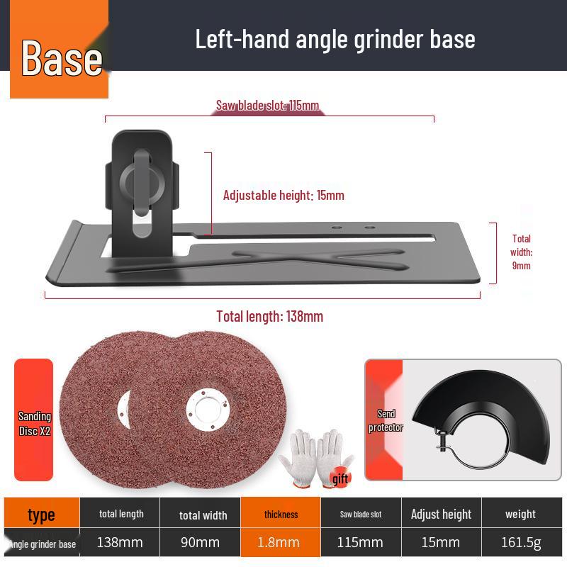 Waterproof Dustproof Angle Grinder Protective Cover and Grooving Base Set