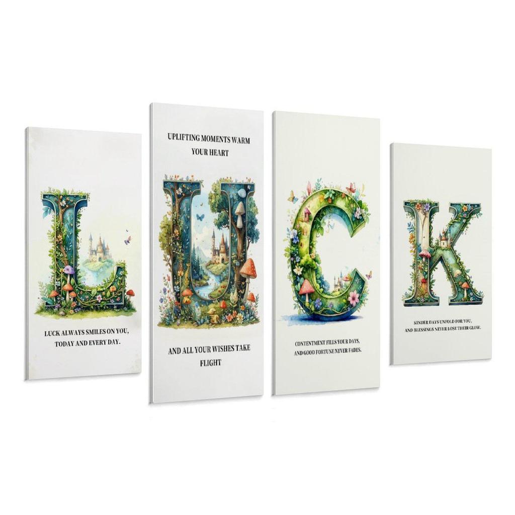 Four-Panel Solid Wood Oil Canvas Living Room Decorative Painting with Frame Processing