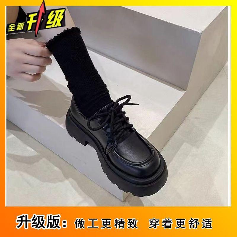 Thick-soled heightening British style retro single shoes women's 2025 spring and summer new fashion versatile Mary Jane small leather shoes women