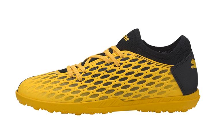 PUMA Future 5.4 TT Turf Abrasion Resistant Low top Kids Soccer Shoes Black Yellow Unisex 105813-03 33