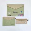 A4 Magnetic Button Linen-Feel Felt File Bag & Stationery Set for Office, Meetings, or School - A5 Document Storage