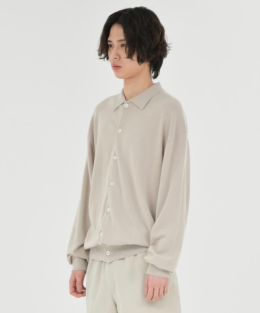 Brownyard Collared Cardigan, Beige