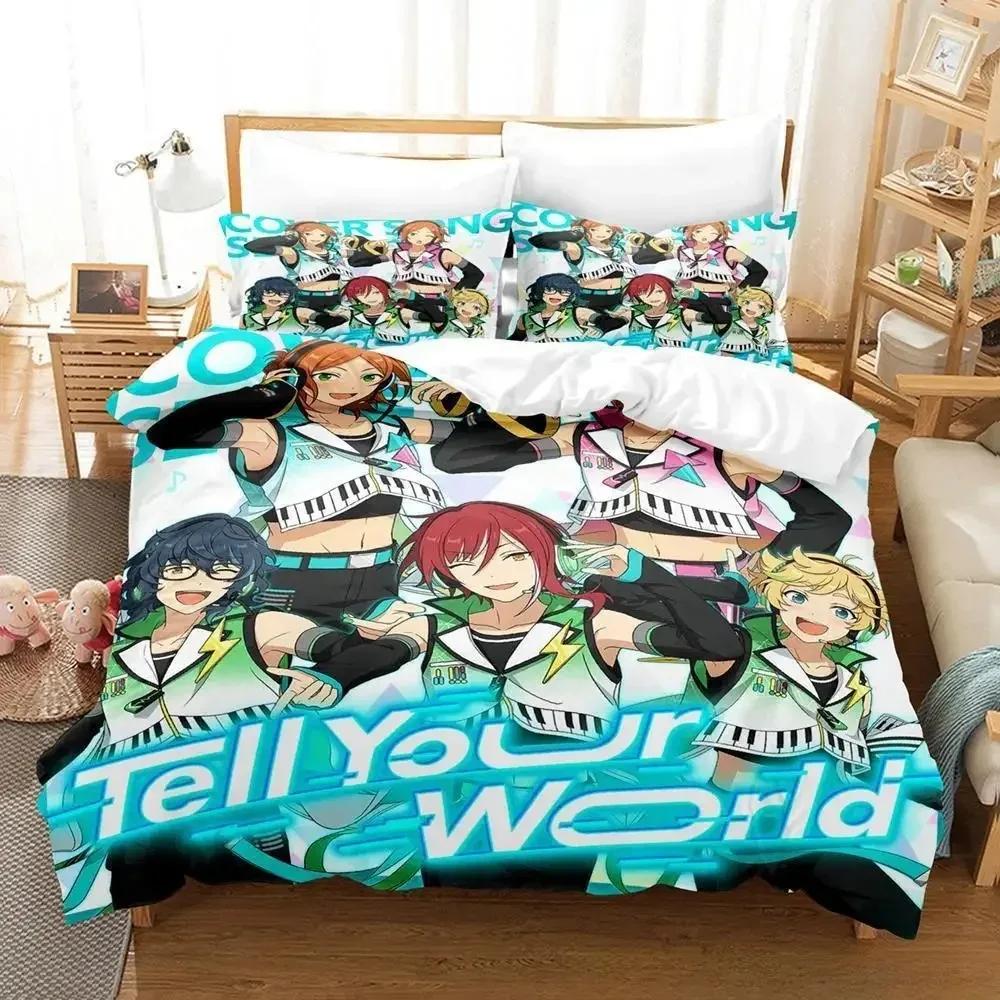 Ensemble Stars Bedding Set Single Twin Full Queen King Size Bed Set Adult Kid Bedroom Duvet Cover Sets 3D Anime Bed Sheet Set