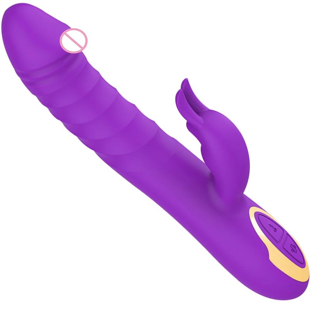 Powerful 10 Vibrating Female Masturbator Rabbit Vibrator Nipple Clitoris G Spot Stimulator Dildo Massager Sex Toys for Women 18+