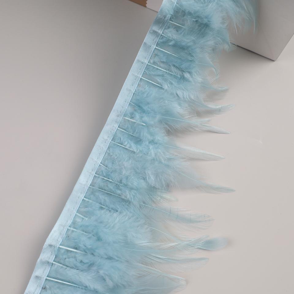 10Meters Hackle Feather Trim Rooster Neck Feather Ribbon Pheasant Feathers Fringe for Crafts Accessories Sewing Decoration