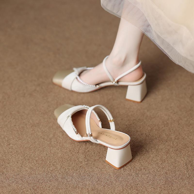 3361-2 Chinese style bag head half drag sandals women's outer wear 2025 summer new two wear cool slippers