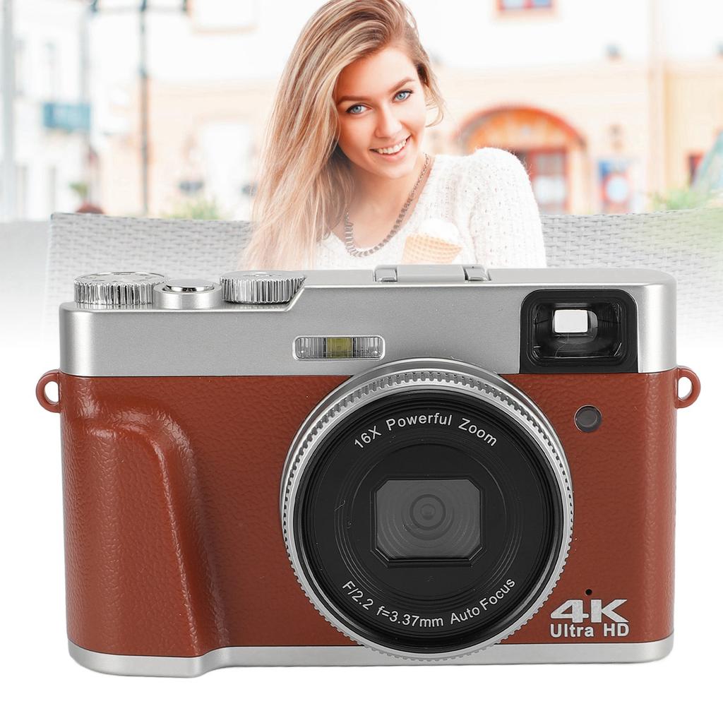 4K 48MP Digital Camera 2.8inch Screen Anti Shake 16X Digital Zoom Video Camera Compact Point and Shoot Travel Camera
