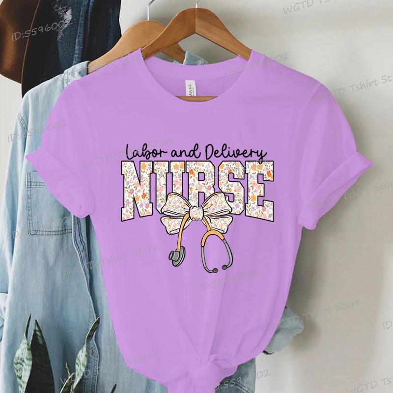 Nurse Labor and Delivery Coquette Shirts Nurse Appreciation Gift Short Sleeve Tee Nursing Life T-shirt Gift for Nurse Tee Shirt