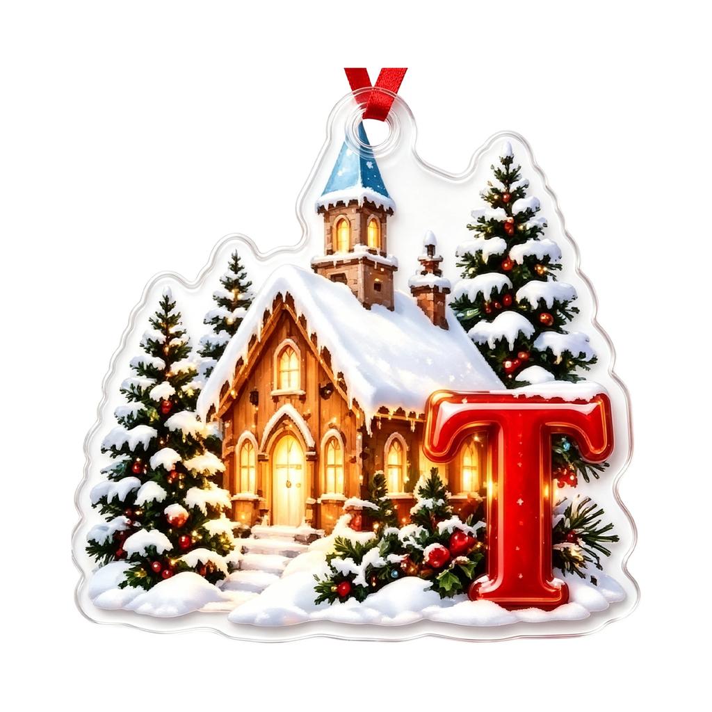 Weihnachtsbrief 2D Acryl Hängeornament, Weihnachtsdekoration für Baum und Zuhause