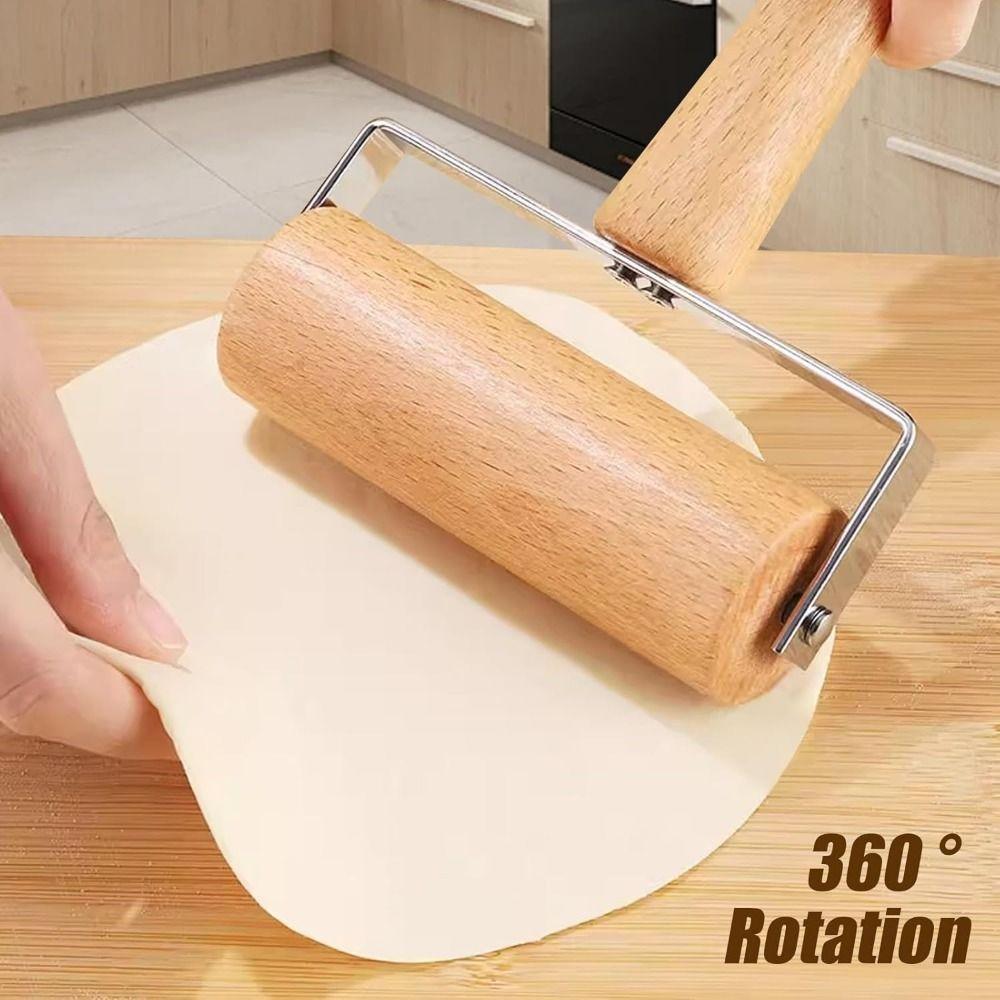 Non-Stick Dumpling Skin Artifact Wooden Handle Cake Dough Roller Rolling Pin  Kitchen Accessories